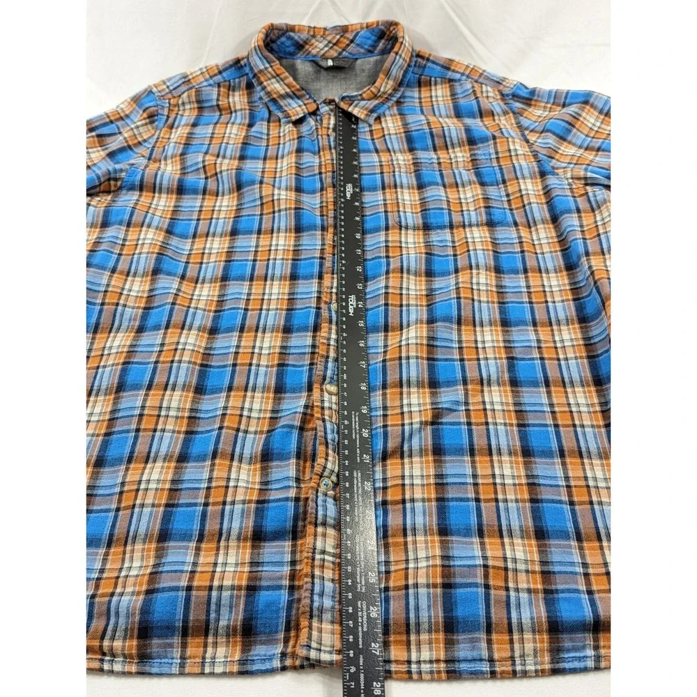 The North Face Cotton Short‎ Sleeve Plaid Hiking Outdoor Button Shirt Size 2XL